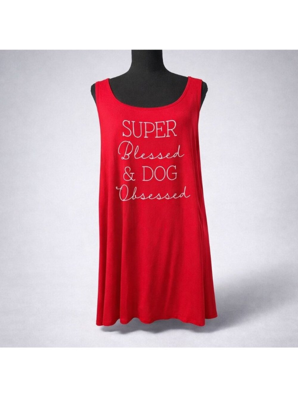 Torrid Red Tank Top Super Blessed & Dog Obsessed Graphic Womens Size 3 Oversized